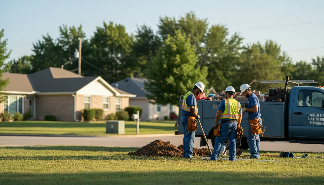 Residential water line and bathroom plumbing service in Massena, IA